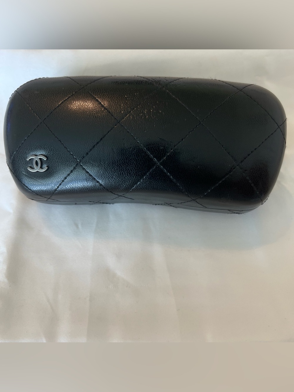 Chanel Quilted Black Leather sunglasses case
